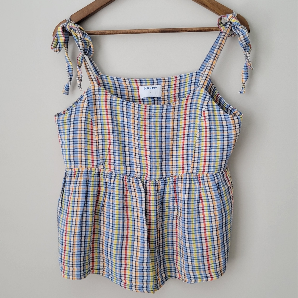 Spaghetti String Multi-Colored Crop Top (Small)